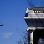 A helicopter carrying former U.S. President Joe Biden flies over the White House, on inauguration day of Donald Trump's second presidential term in Washington, U.S. January 20, 2025. REUTERS/Nathan Howard