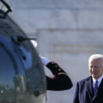 Former U.S. President Joe Biden prepares to board Marine One outside the U.S. Capitol building on the inauguration day of Donald Trump's second presidential term in Washington, U.S. January 20, 2025. REUTERS/Elizabeth Frantz