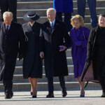 President Donald Trump, First Lady Melania Trump, outgoing United States President Joe Biden and first lady Dr. Jill Biden participate in the departure ceremony for the Bidens on the East Front of the United States Capitol in Washington, DC after the swearing-in of Donald Trump as President on January 20, 2025. Chris Kleponis/Pool via REUTERS