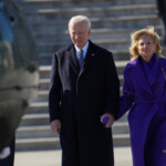 United States President Joe Biden and first lady Dr. Jill Biden depart board the helicopter to take them from the East Front of the United States Capitol in Washington, DC after the swearing-in of President Donald Trump on January 20, 2025. Chris Kleponis/Pool via REUTERS