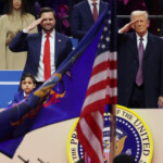 U.S. President Donald Trump and Vice President J.D. Vance salute after they arrived inside Capital One Arena on the inauguration day of his second presidential term, in Washington, U.S. January 20, 2025. REUTERS/Amanda Perobelli
