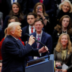 U.S. President Donald Trump speaks at Capital One Arena on the inauguration day of Donald Trump's second presidential term, in Washington, U.S. January 20, 2025. REUTERS/Brian Snyder