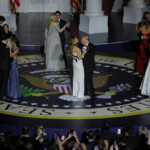U.S. President Donald Trump, first lady Melania Trump, U.S. Vice President JD Vance, his wife Usha Vance, and their families dance at the Starlight Ball in honor of the Inauguration of Donald Trump's second presidential term in Washington, U.S., January 21, 2025. REUTERS/Carlos Barria