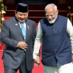 Indonesian President Prabowo Subianto and India's Prime Minister Narendra Modi arrive for a photo opportunity ahead of their meeting at the Hyderabad House in New Delhi, India, January 25, 2025. REUTERS/Altaf Hussain