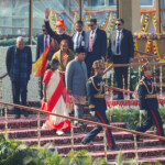 India's Prime Minister Narendra Modi gestures near Indonesian President Prabowo Subianto, India's President Droupadi Murmu and India's Vice-President Jagdeep Dhankhar during the Republic Day celebrations in New Delhi, India, January 26, 2025. REUTERS/Adnan Abidi