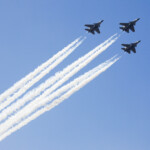 Indian Air Force fighter jets fly past during the Republic Day parade in New Delhi, India, January 26, 2025. REUTERS/Adnan Abidi