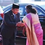 President Droupadi Murmu & PM Narendra Modi welcomed President Prabowo Subianto of Indonesia on his maiden State Visit to India. (Courtesy: @MEAIndia via X)
