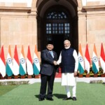 PM Narendra Modi welcomed President Prabowo Subianto of Indonesia at the Hyderabad House. (Courtesy: @MEAIndia via X)