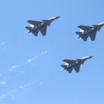 Indian Air Force aircraft fly past during the Republic Day parade