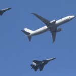 Indian Air Force aircraft fly past during the Republic Day parade