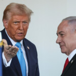 U.S President Donald Trump welcomes Israeli Prime Minister Benjamin Netanyahu at the entrance of the White House in Washington, U.S., February 4, 2025. REUTERS/Leah Millis