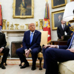 U.S. President Donald Trump and U.S. Vice President JD Vance meet Israeli Prime Minister Benjamin Netanyahu at the White House in Washington, U.S., February 4, 2025. REUTERS/Elizabeth Frantz