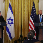 U.S. President Donald Trump and Israeli Prime Minister Benjamin Netanyahu hold a joint press conference in the East Room at the White House in Washington, U.S., February 4, 2025. REUTERS/Leah Millis