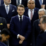 French President Emmanuel Macron, Indian Prime Minister Narendra Modi and United Nations Secretary-General Antonio Guterres pose for a family photo after the plenary session of the Artificial Intelligence (AI) Action Summit at the Grand Palais in Paris, France, February 11, 2025. REUTERS/Benoit Tessier