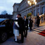 French President Emmanuel Macron welcomes Indian Prime Minister Narendra Modi as he arrives to attend the closing session of the Franco-Indian Economic Forum at the Quai d'Orsay following the Artificial Intelligence (AI) Action Summit in Paris, France, February 11, 2025. REUTERS/Abdul Saboor/Pool
