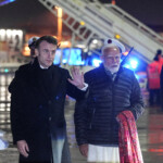 French President Emmanuel Macron and Prime Minister Narendra Modi arrive after the Artificial Intelligence Action Summit in Paris at Marseille Provence airport in Marignane, southern France, Feb. 11, 2025. Laurent Cipriani/Pool via REUTERS