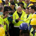 French President Emmanuel Macron and Indian Prime Minister Narendra Modi visit the ITER (International Thermonuclear Experimental Reactor) in Saint-Paul-les-Durance, southern France, Wednesday, Feb. 12, 2025. Laurent Cipriani/Pool via REUTERS