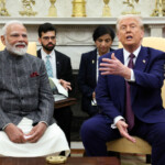 U.S. President Donald Trump meets with Indian Prime Minister Narendra Modi at the White House in Washington, D.C., U.S., February 13, 2025. REUTERS/Kevin Lamarque