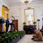 U.S. President Donald Trump holds a joint press conference with Indian Prime Minister Narendra Modi at the White House in Washington, D.C., U.S., February 13, 2025. REUTERS/Nathan Howard