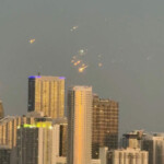A view shows debris streaking through the sky, after SpaceX's Starship spacecraft tumbled and exploded in space, in Miami, Florida, U.S., March 6, 2025, in this screen grab obtained from social media video. X @itsnikyq/via REUTERS