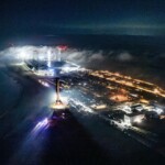 Super Heavy moving to the pad at Starbase (February 9)