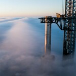 Super Heavy on the launch pad at Starbase ahead of Starship's eighth flight test (February 25)