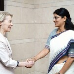 European Commission President Ursula von der Leyen arrives in New Delhi for the first visit of EU College of Commissioners to India