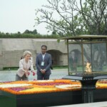 European Commission President Ursula von der Leyen paid homage to Mahatma Gandhi at Rajghat.