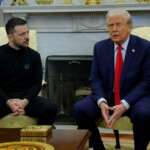 U.S. President Donald Trump meets with Ukrainian President Volodymyr Zelenskyy at the White House in Washington, D.C., U.S., February 28, 2025. REUTERS/Brian Snyder