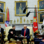 U.S. President Donald Trump meets with Ukrainian President Volodymyr Zelenskyy at the White House in Washington, D.C., U.S., February 28, 2025. REUTERS/Brian Snyder