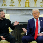 U.S. President Donald Trump meets with Ukrainian President Volodymyr Zelenskyy at the White House in Washington, D.C., U.S., February 28, 2025. REUTERS/Brian Snyder