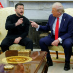 U.S. President Donald Trump meets with Ukrainian President Volodymyr Zelenskyy at the White House in Washington, D.C., U.S., February 28, 2025. REUTERS/Brian Snyder