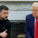 U.S. President Donald Trump meets with Ukrainian President Volodymyr Zelenskyy at the White House in Washington, D.C., U.S., February 28, 2025. REUTERS/Brian Snyder