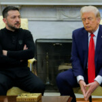 U.S. President Donald Trump meets with Ukrainian President Volodymyr Zelenskyy at the White House in Washington, D.C., U.S., February 28, 2025. REUTERS/Brian Snyder