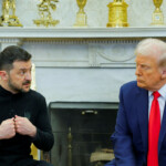 U.S. President Donald Trump meets with Ukrainian President Volodymyr Zelenskyy at the White House in Washington, D.C., U.S., February 28, 2025. REUTERS/Brian Snyder