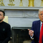 U.S. President Donald Trump meets with Ukrainian President Volodymyr Zelenskyy at the White House in Washington, D.C., U.S., February 28, 2025. REUTERS/Brian Snyder