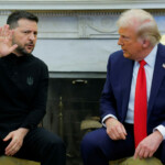 U.S. President Donald Trump meets with Ukrainian President Volodymyr Zelenskyy at the White House in Washington, D.C., U.S., February 28, 2025. REUTERS/Brian Snyder