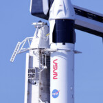 SpaceX's Falcon 9 rocket, is prepared for carrying NASA's Crew-10 astronauts to the International Space Station at the Kennedy Space Center in Cape Canaveral, Florida, U.S., March 14, 2025. REUTERS/Joe Skipper