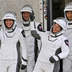 NASA's SpaceX Crew-10 crew members Pilot Nichole Ayers, Cosmonaut Mission Specialist Kirill Peskov of Roscosmos of Russia, Commander Anne McClain, and Mission Specialist Takuya Onishi of Japan's JAXA, walk from the Operations & Checkout Building at the Kennedy Space Center for transport to Launch Complex 39-A ahead of their launch to the International Space Station in Cape Canaveral, Florida, U.S., March 14, 2025. REUTERS/Steve Nesius Crew-10 mission