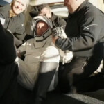 Butch Wilmore is helped to leave a Crew Dragon space capsule after he and Suni Williams, and two other astronauts, splashed down following their return to earth from the International Space Station off the coast of Florida, U.S. March 18, 2025 in a still image from video. NASA TV/Handout via REUTERS.