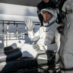 NASA astronaut Nick Hague is helped out of a SpaceX Dragon spacecraft onboard the SpaceX recovery ship MEGAN after he, NASA astronauts Suni Williams, Butch Wilmore, and Roscosmos cosmonaut Aleksandr Gorbunov landed in the water off the coast of Tallahassee, Florida, Tuesday, March 18, 2025. NASA/Keegan Barber/ Handout via REUTERS