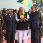 Mauritius President Dharambeer Gokhool conferred the Grand Commander of the Order of the Star and Key of the Indian Ocean on PM Narendra Modi