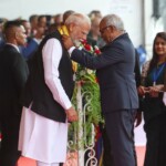 Mauritius President Dharambeer Gokhool conferred the Grand Commander of the Order of the Star and Key of the Indian Ocean on PM Narendra Modi