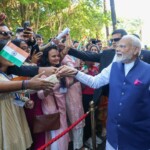 PM Modi receives a warm welcome from the Indian community in Mauritius