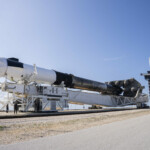 Falcon 9 and Dragon rolled out to the pad at 39A in Florida. (Source: @SpaceX via X)