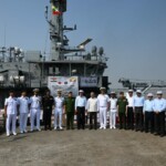 Another 30 tonnes of HADR aid, including food, medical supplies & tents, carried by INS Karmuk & LCU52, handed over by Amb Abhay Thakur to Yangon CM U Soe Thein