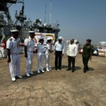 Another 30 tonnes of HADR aid, including food, medical supplies & tents, carried by INS Karmuk & LCU52, handed over by Amb Abhay Thakur to Yangon CM U Soe Thein today.