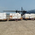 First tranche of humanitarian aid from India reached the Yangon Airport in Myanmar. (Source: MEA)