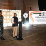 50 tonnes HADR relief material carried by INS Satpura & INS Savitri handed over by Amb Abhay Thakur at Yangon.