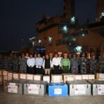 50 tonnes HADR relief material carried by INS Satpura & INS Savitri handed over by Amb Abhay Thakur at Yangon.